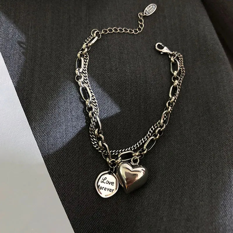 925 Sterling Silver Charms Bracelets For Women Fashion Retro Bracelet Valentine's Day Present Charm Bracelet