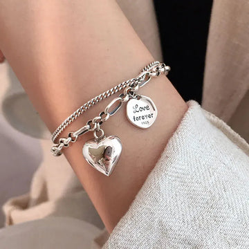925 Sterling Silver Charms Bracelets For Women Fashion Retro Bracelet Valentine's Day Present Charm Bracelet