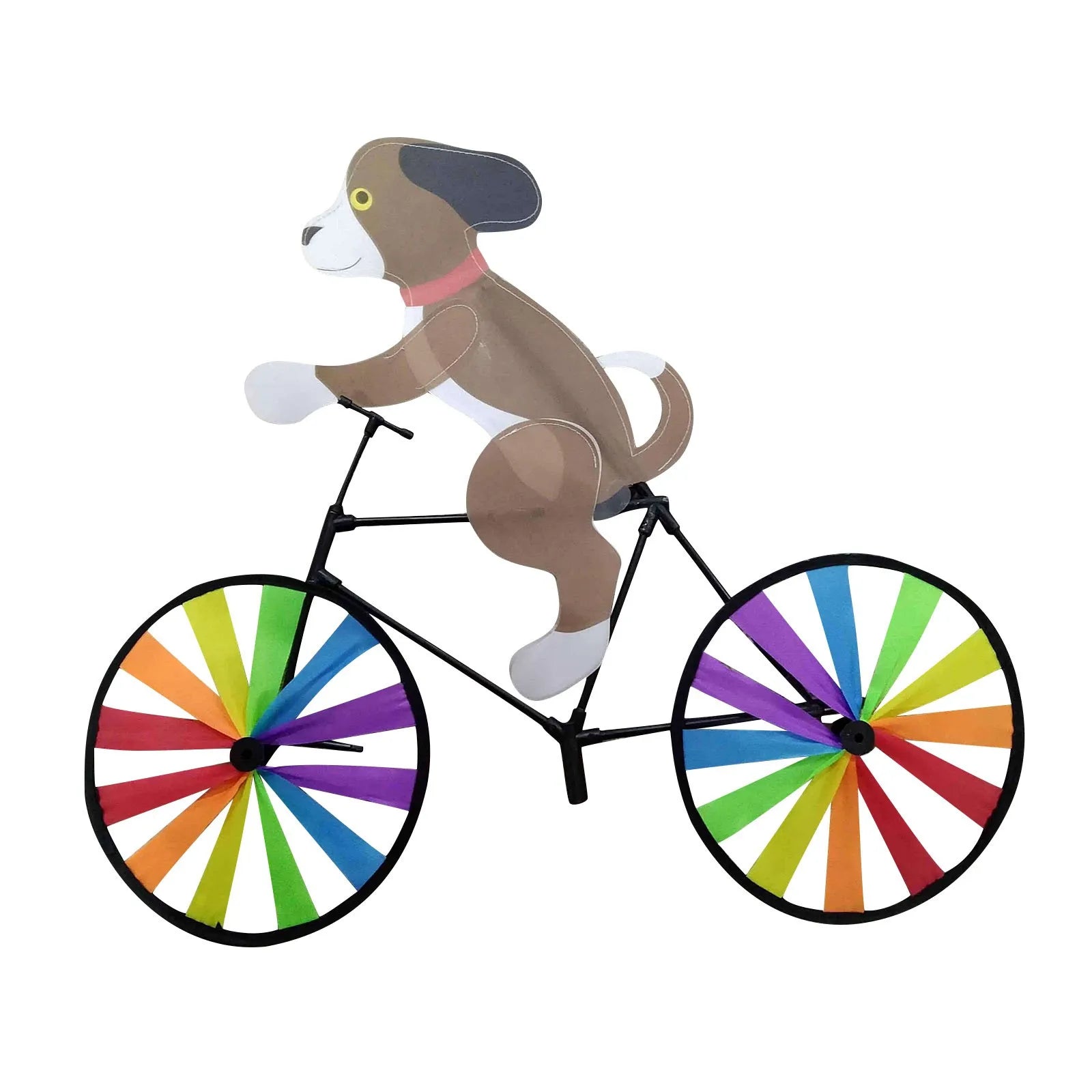 Animal Riding Three-Dimensional Cartoon Modelling Windmill Creative Bicycle Wind Spinners Standing Pole Garden Yard Decoration
