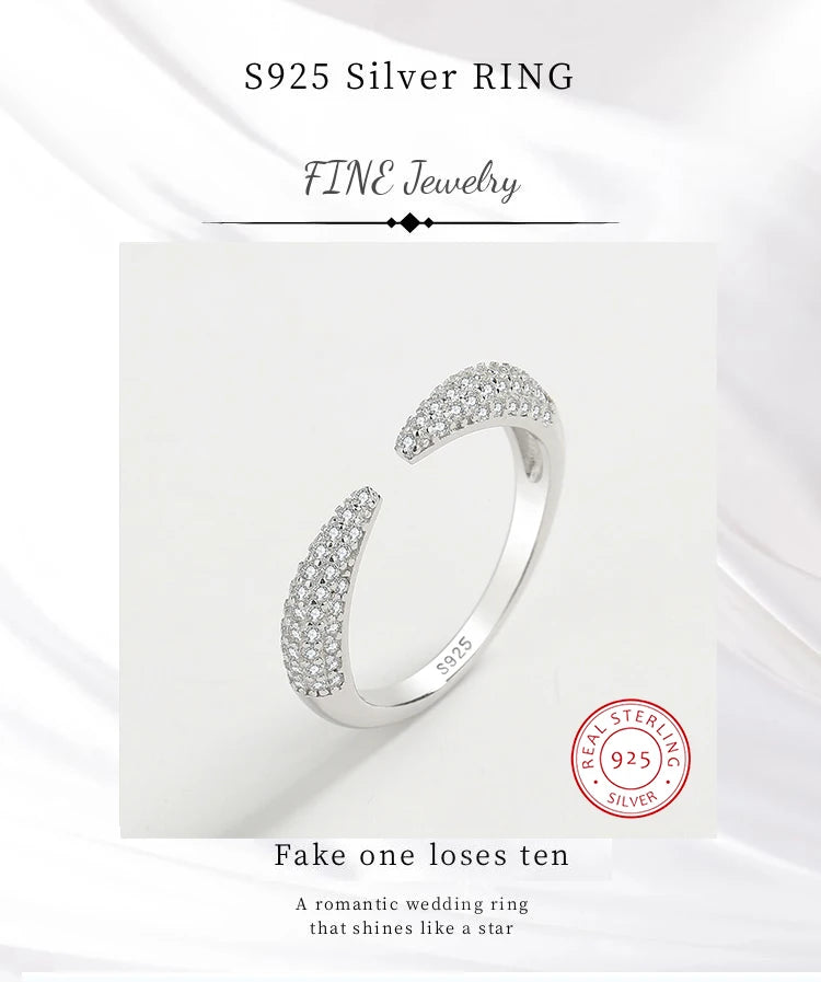 2022 NEW Creative Arrow Full Of Diamonds Couple Ring For WomenCutout Opening Adjustable Finger Valentine's Day Gift Jewelry