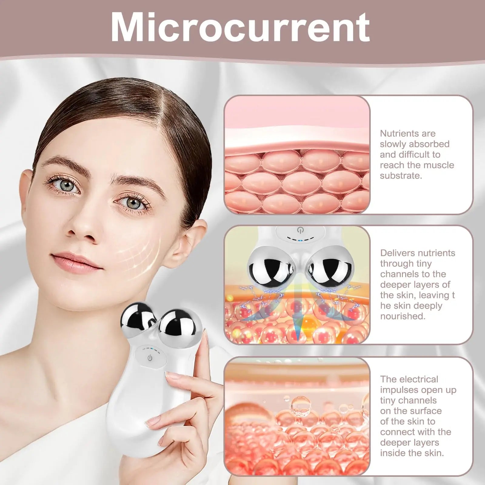 Microcurrent Facial Device - Electric Face Lifting & Toning for Face & Neck for Mother & Companion - Handheld Skin Care Device
