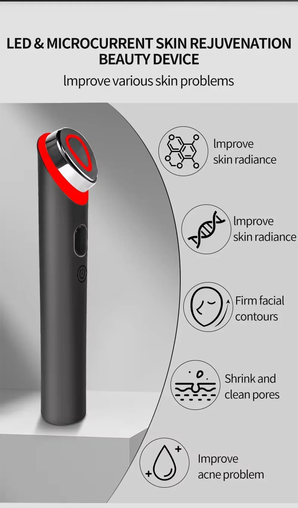 7 Colors Age-R Booster Pro Facial Skin Care Beauty Device EMS Microcurrent Lift Massager Home Use-Valentine's Day gift