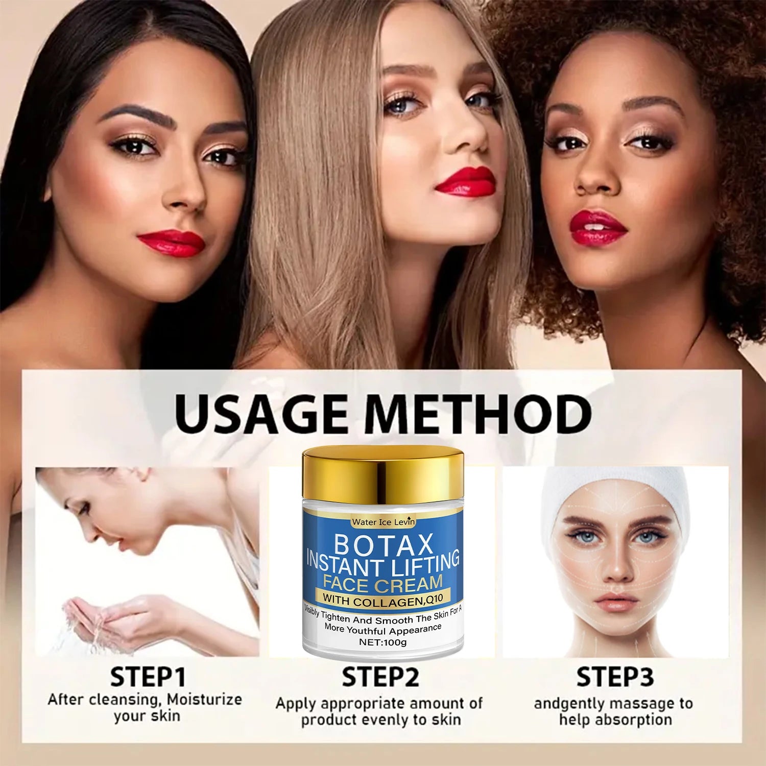 Anti Aging Face Cream 1+1 Pack 100g with Collagen Q10 Ceramide Vitamin C Instant Lifting Moisturizes Wrinkles Cheap