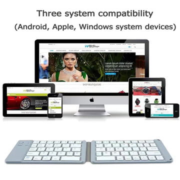 Wireless Bluetooth folding keyboard, suitable for IOS Android、Windows、Office、Mini、 Three system universal silent folding portabl