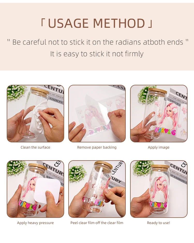 3D UV DTF Transfers Stickers 16oz Cup Wraps Cartoon Valentine's Day Printed For DIY Glass Ceramic Metal Leather Etc. D11201