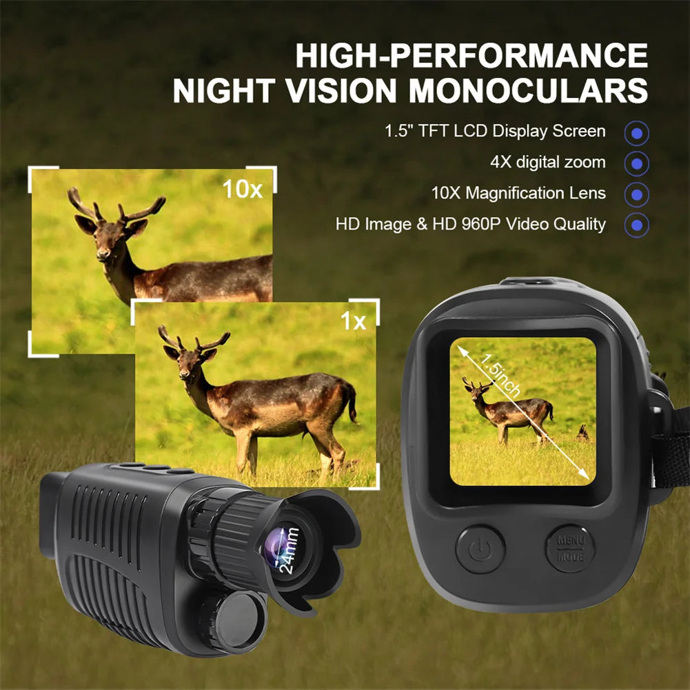 Night Vision Goggles Digital Night Vision Monocular for Darkness Infrared Monocular for Hunting Camping Travel Surveillance