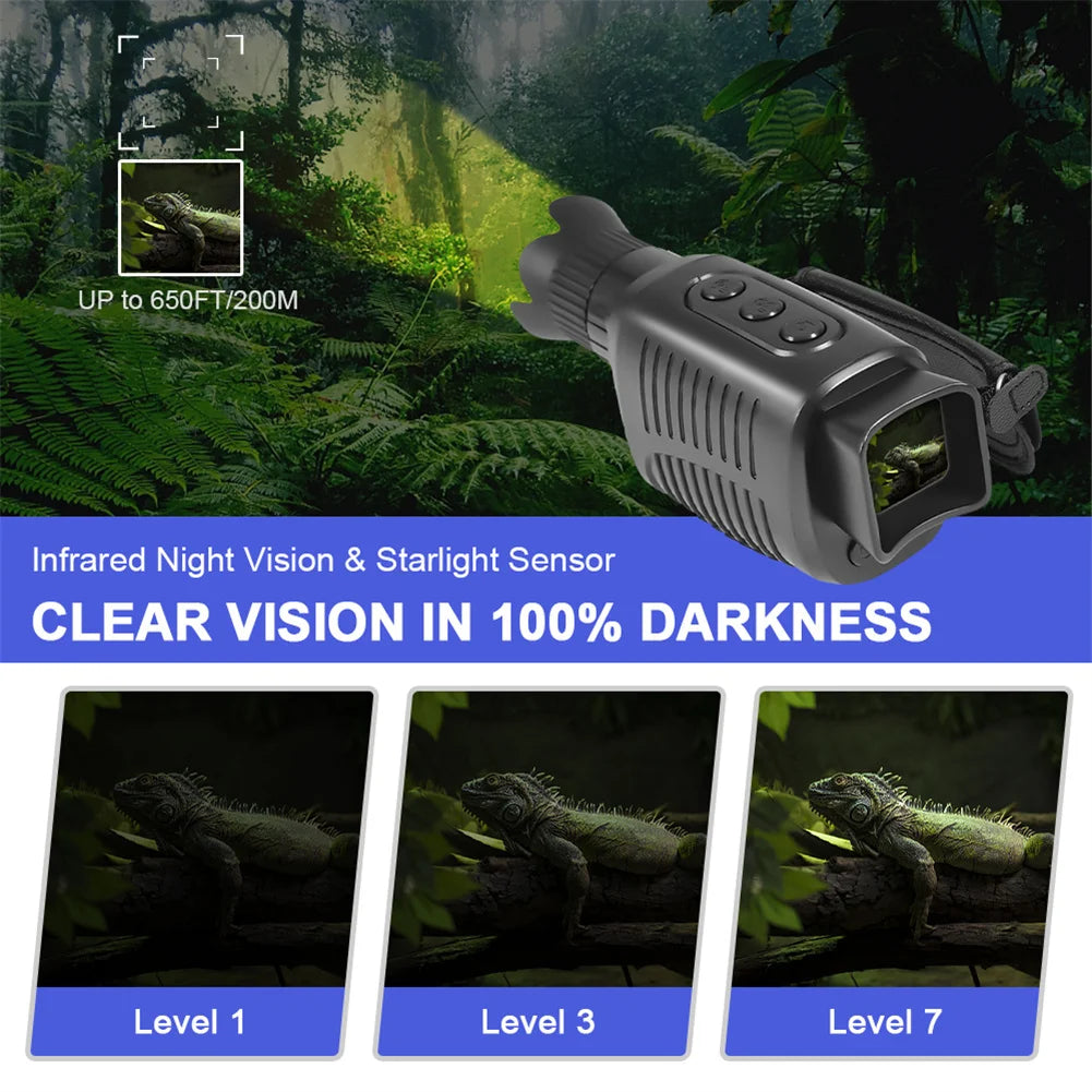 Night Vision Goggles Digital Night Vision Monocular for Darkness Infrared Monocular for Hunting Camping Travel Surveillance