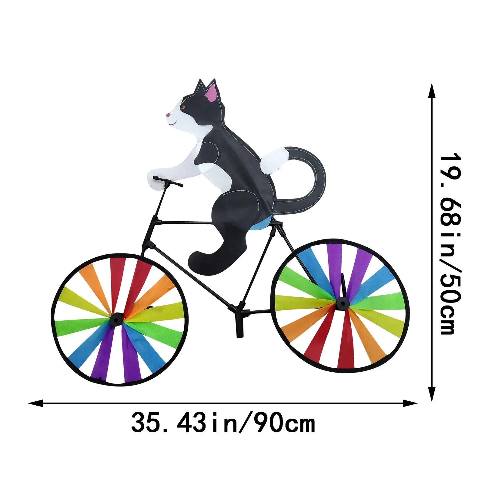 Animal Riding Three-Dimensional Cartoon Modelling Windmill Creative Bicycle Wind Spinners Standing Pole Garden Yard Decoration