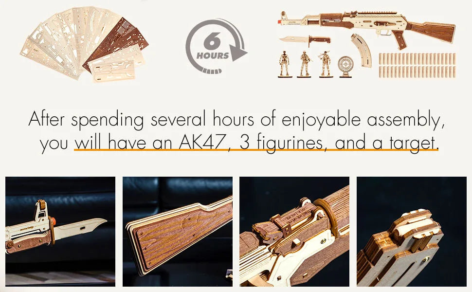 AMZCOM 3D Puzzles For AdultsWooden Puzzles ForAdults, AK47 3D Puzzles, 3D WoodenPuzzles For Adults