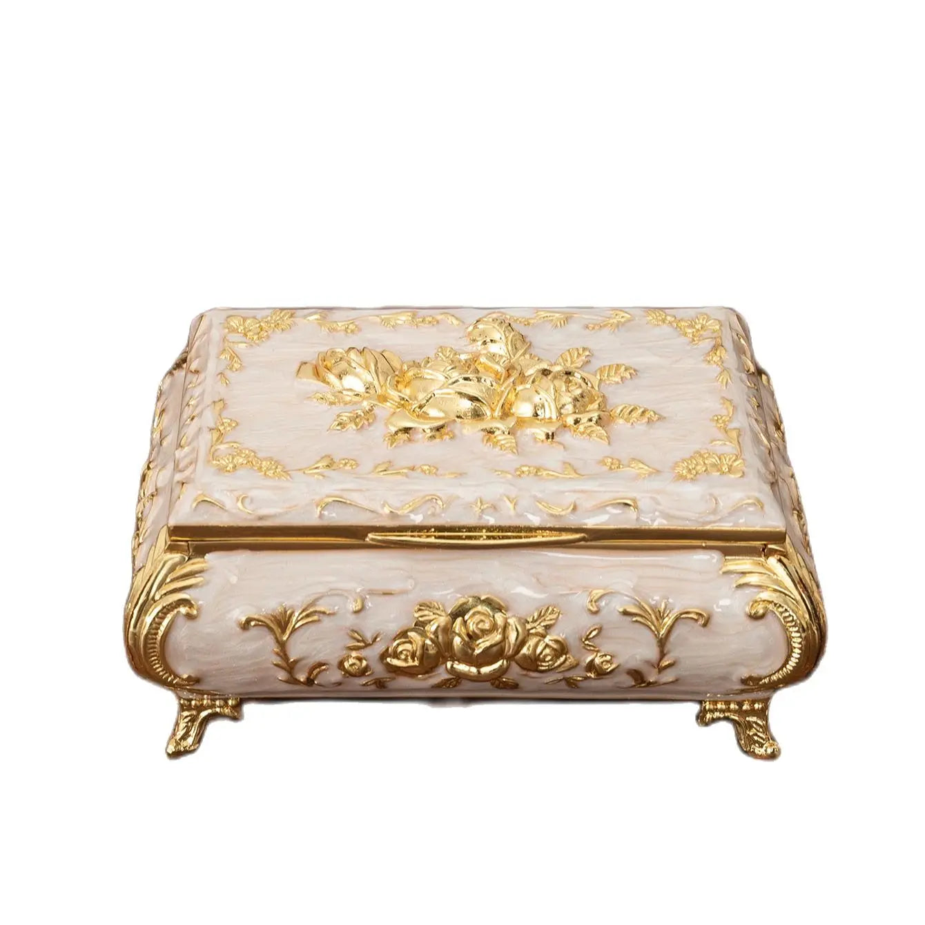 European rose jewelry box light luxury creative jewelry box wedding high-end decoration Valentine's Day ring necklace storage bo