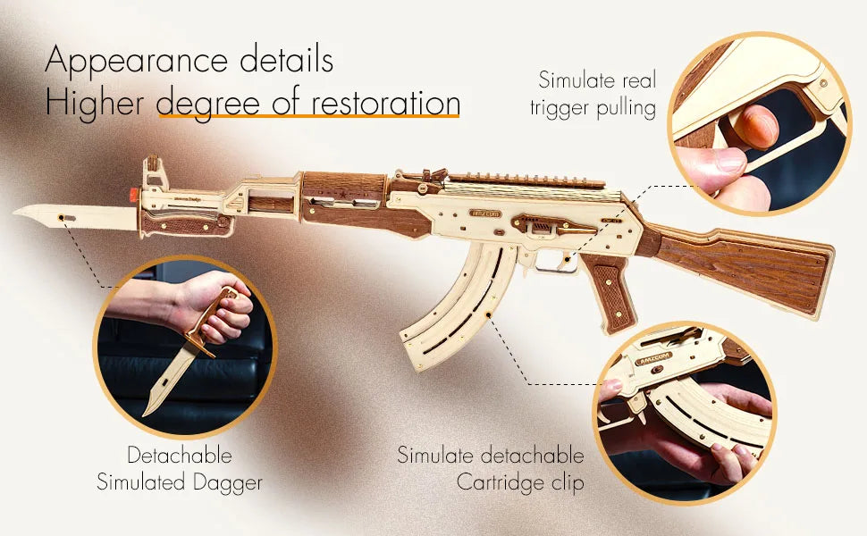 AMZCOM 3D Puzzles For AdultsWooden Puzzles ForAdults, AK47 3D Puzzles, 3D WoodenPuzzles For Adults