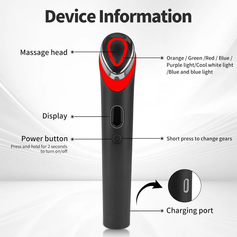 7 Colors Age-R Booster Pro Facial Skin Care Beauty Device EMS Microcurrent Lift Massager Home Use-Valentine's Day gift