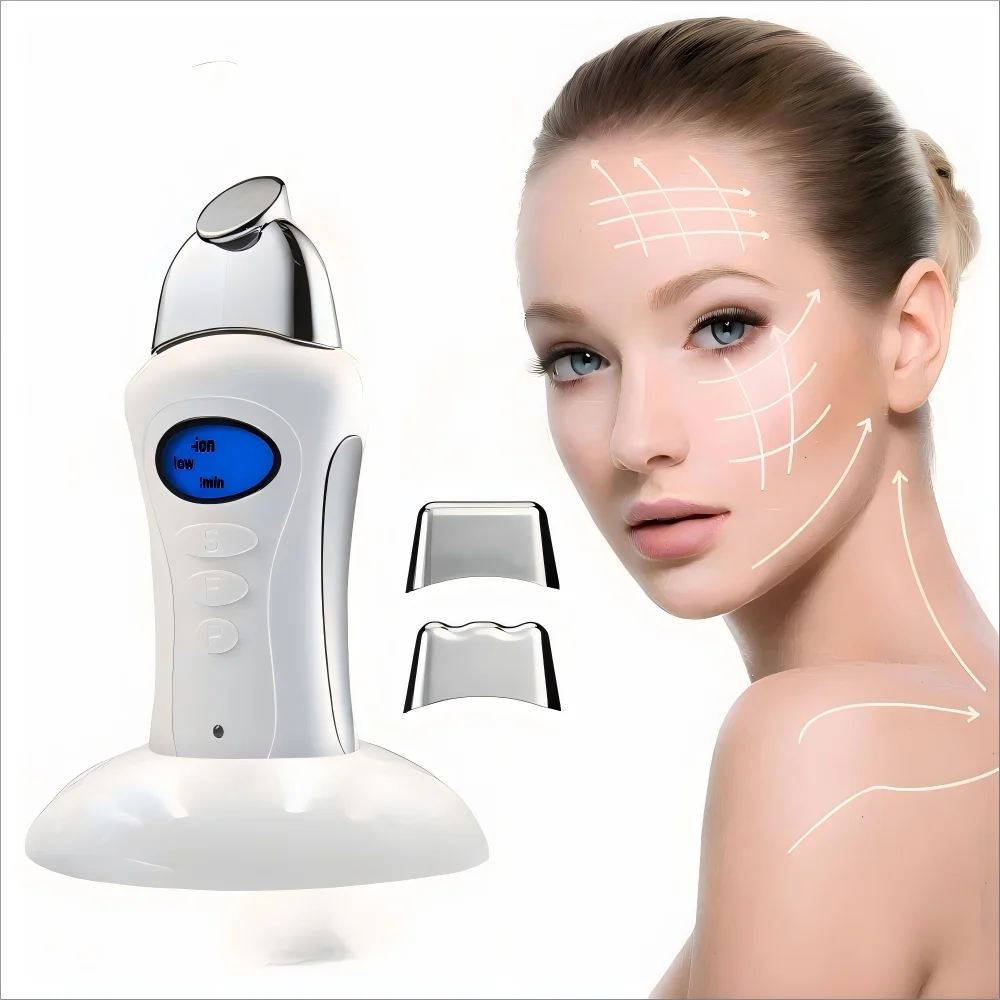 Rechargeable Microcurrent Beauty Device, Multi-Effect Facial Lifting with Magnetic Head for Firming Skin & Reducing Wrinkles