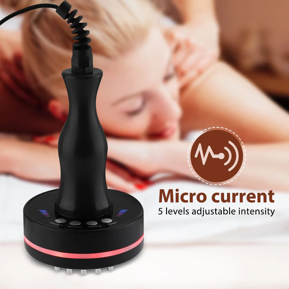 Microcurrent Meridian Brush Massager Cellulite Lymphatic Infrared Heating Vibration Body Detoxification Health Scraping Device
