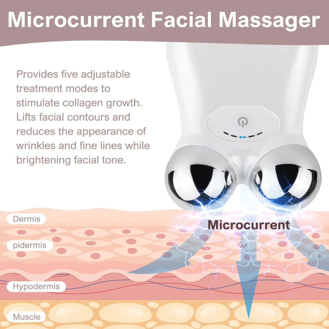 Microcurrent Facial Device - Electric Face Lifting & Toning for Face & Neck for Mother & Companion - Handheld Skin Care Device