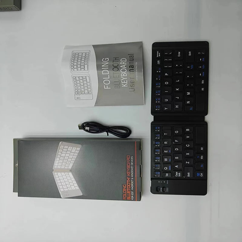 Wireless Bluetooth folding keyboard, suitable for IOS Android、Windows、Office、Mini、 Three system universal silent folding portabl