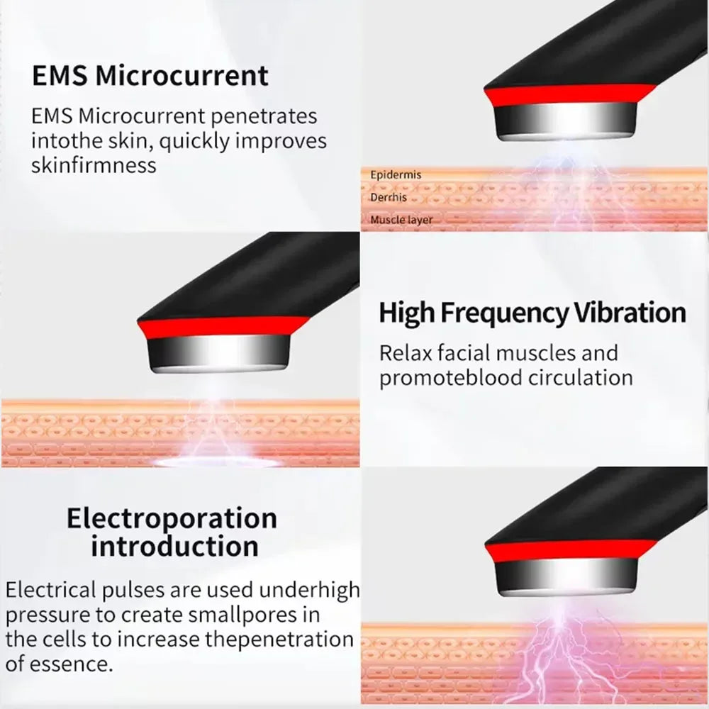 7 Colors Age-R Booster Pro Facial Skin Care Beauty Device EMS Microcurrent Lift Massager Home Use-Valentine's Day gift