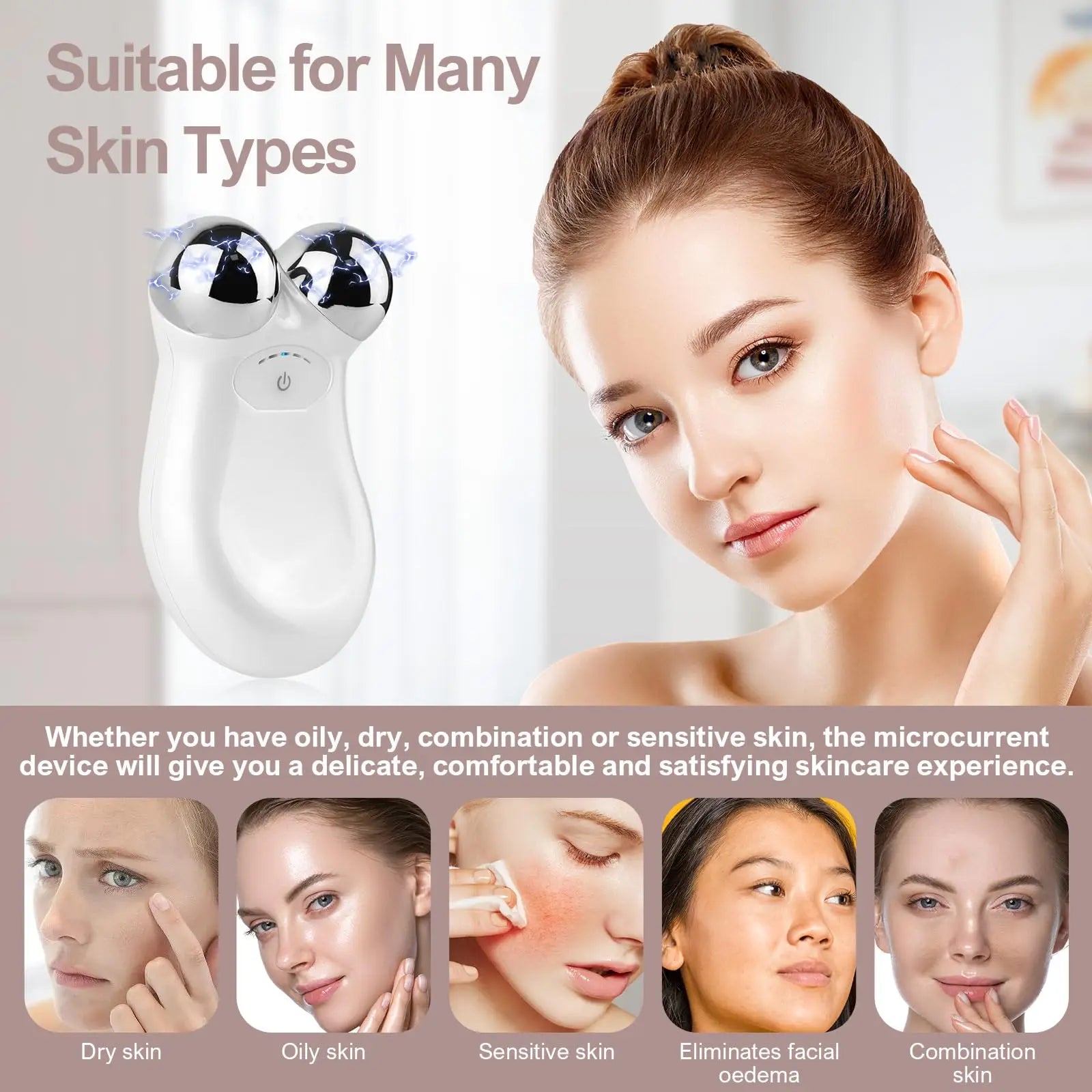 Microcurrent Facial Device - Cleared Face Sculpting & Skin Tightening Device to Contour, Lift & Tone