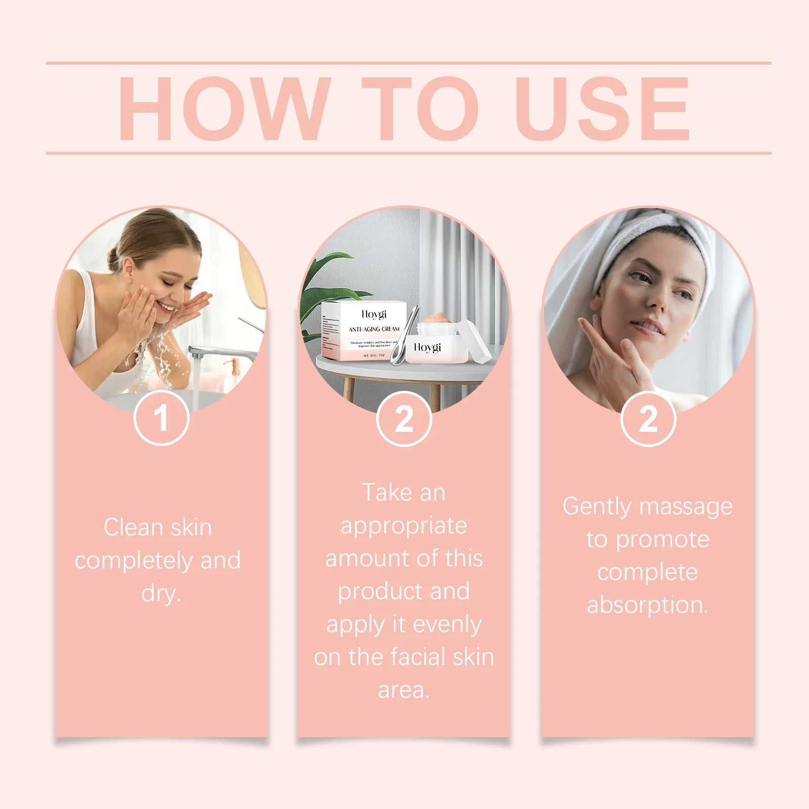 HOYGI Anti-Aging Cream Reduce Wrinkles Tighten Skin Moisturizing Reduce Fine Lines Smooth Improve Dark Spots for All Skin Types