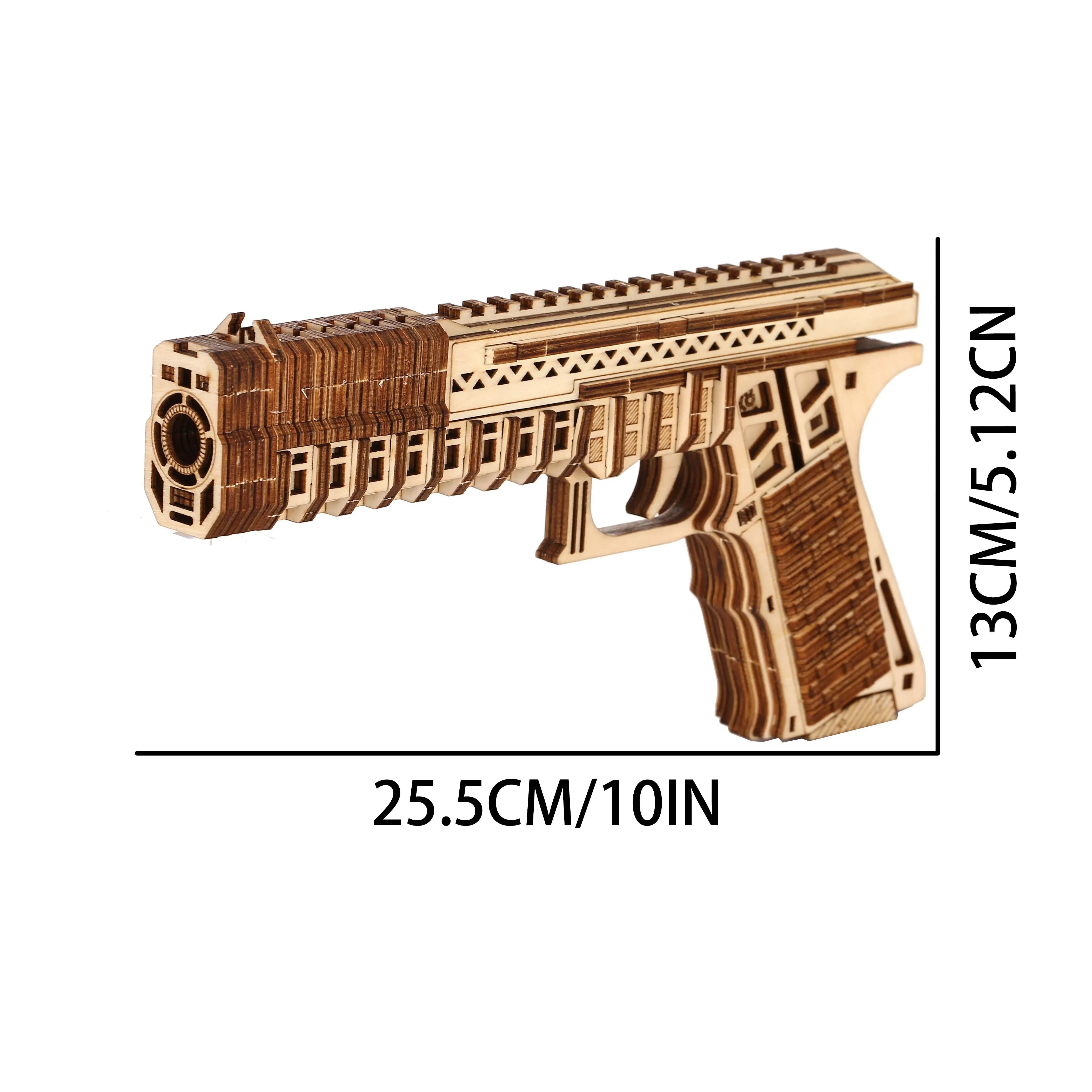 pistol 3D Wooden Puzzle, Scale Model,DIY Model Kit, Handcraft Gift,Home Decoration,Mechanical Model Kit, Building Toy
