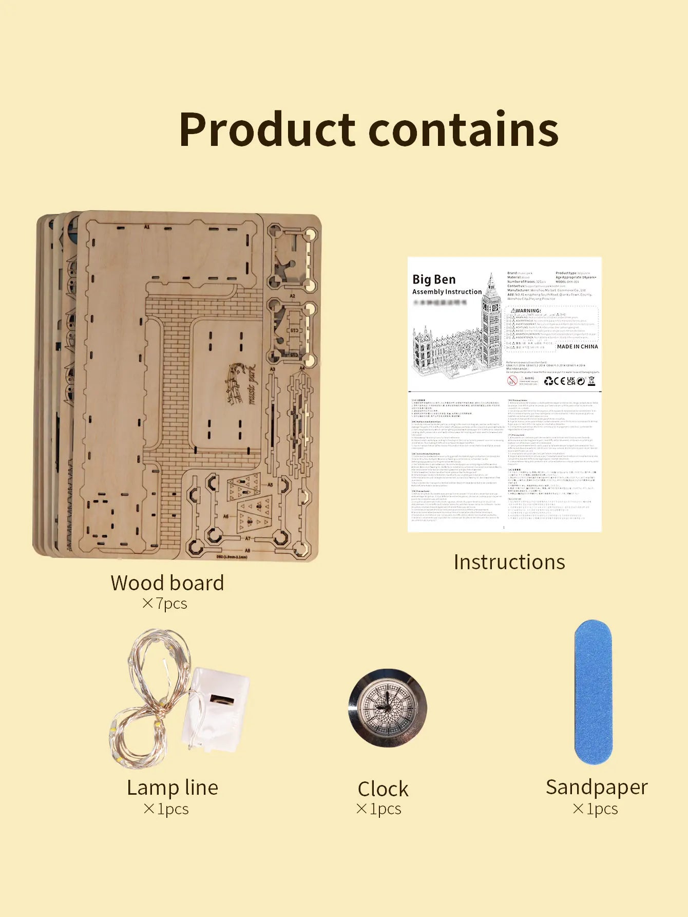 3D Wooden Puzzle Big Ben Model Kits Desktop Clock DIY Building Blocks Creative Gift Home Decor for Family Unique Christmas Gift