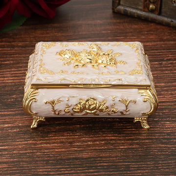 European rose jewelry box light luxury creative jewelry box wedding high-end decoration Valentine's Day ring necklace storage bo