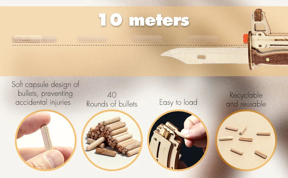 AMZCOM 3D Puzzles For AdultsWooden Puzzles ForAdults, AK47 3D Puzzles, 3D WoodenPuzzles For Adults