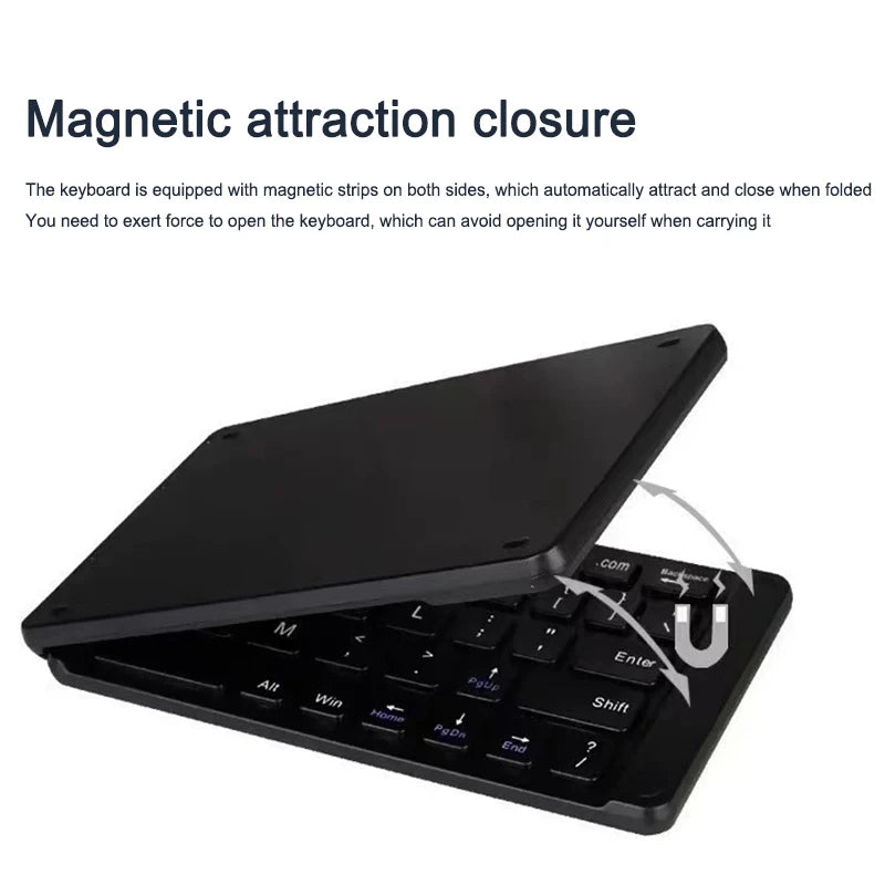 Wireless Bluetooth folding keyboard, suitable for IOS Android、Windows、Office、Mini、 Three system universal silent folding portabl