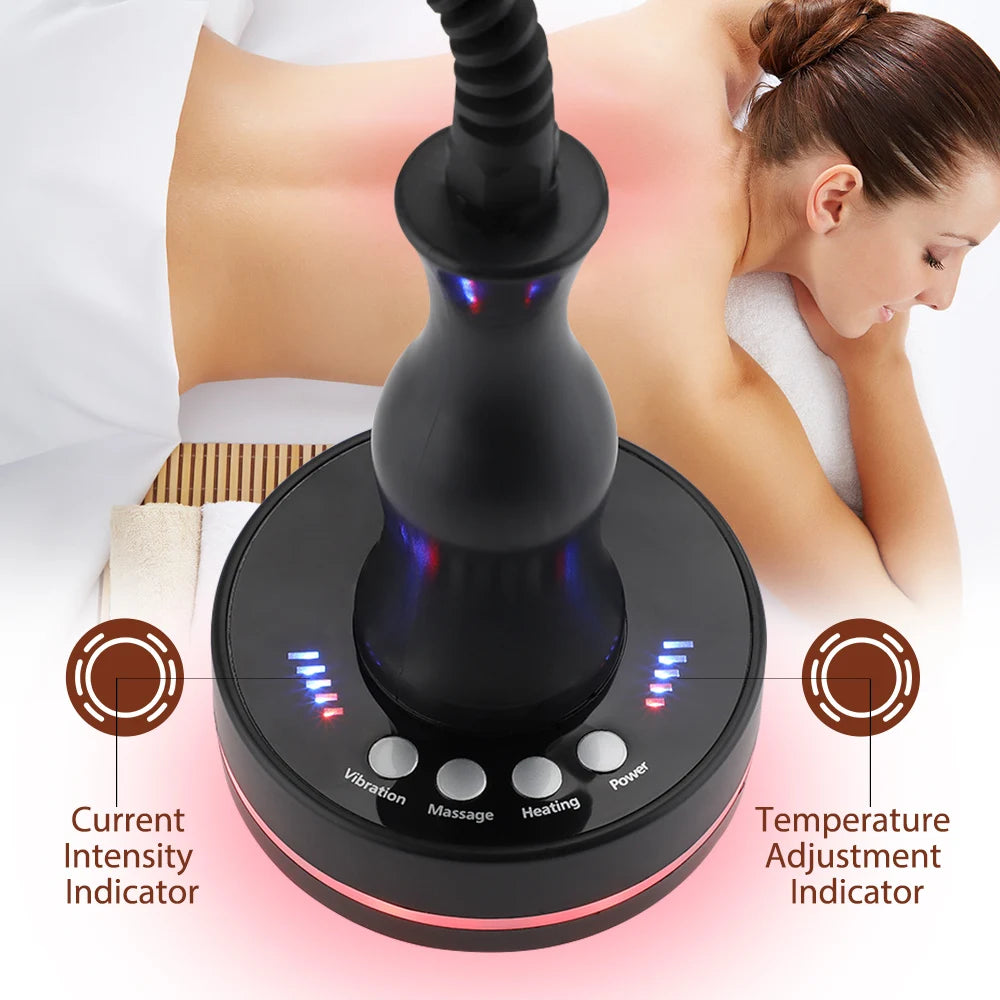 Microcurrent Meridian Brush Massager Cellulite Lymphatic Infrared Heating Vibration Body Detoxification Health Scraping Device