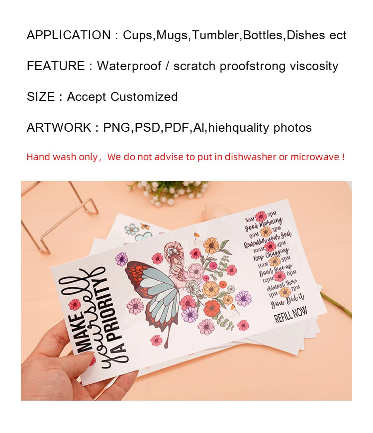 3D UV DTF Transfers Stickers 16oz Cup Wraps Cartoon Valentine's Day Printed For DIY Glass Ceramic Metal Leather Etc. D11201