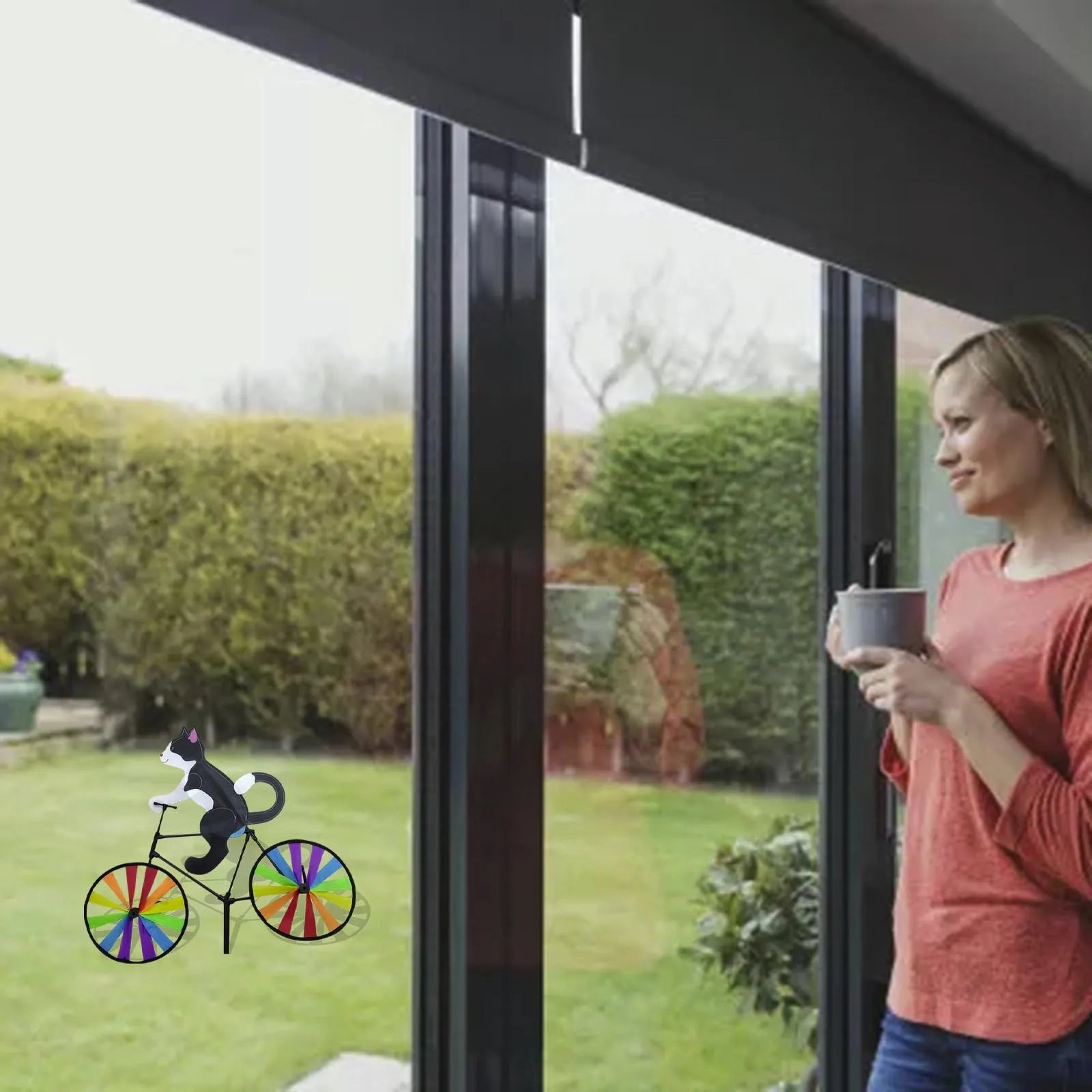 Animal Riding Three-Dimensional Cartoon Modelling Windmill Creative Bicycle Wind Spinners Standing Pole Garden Yard Decoration